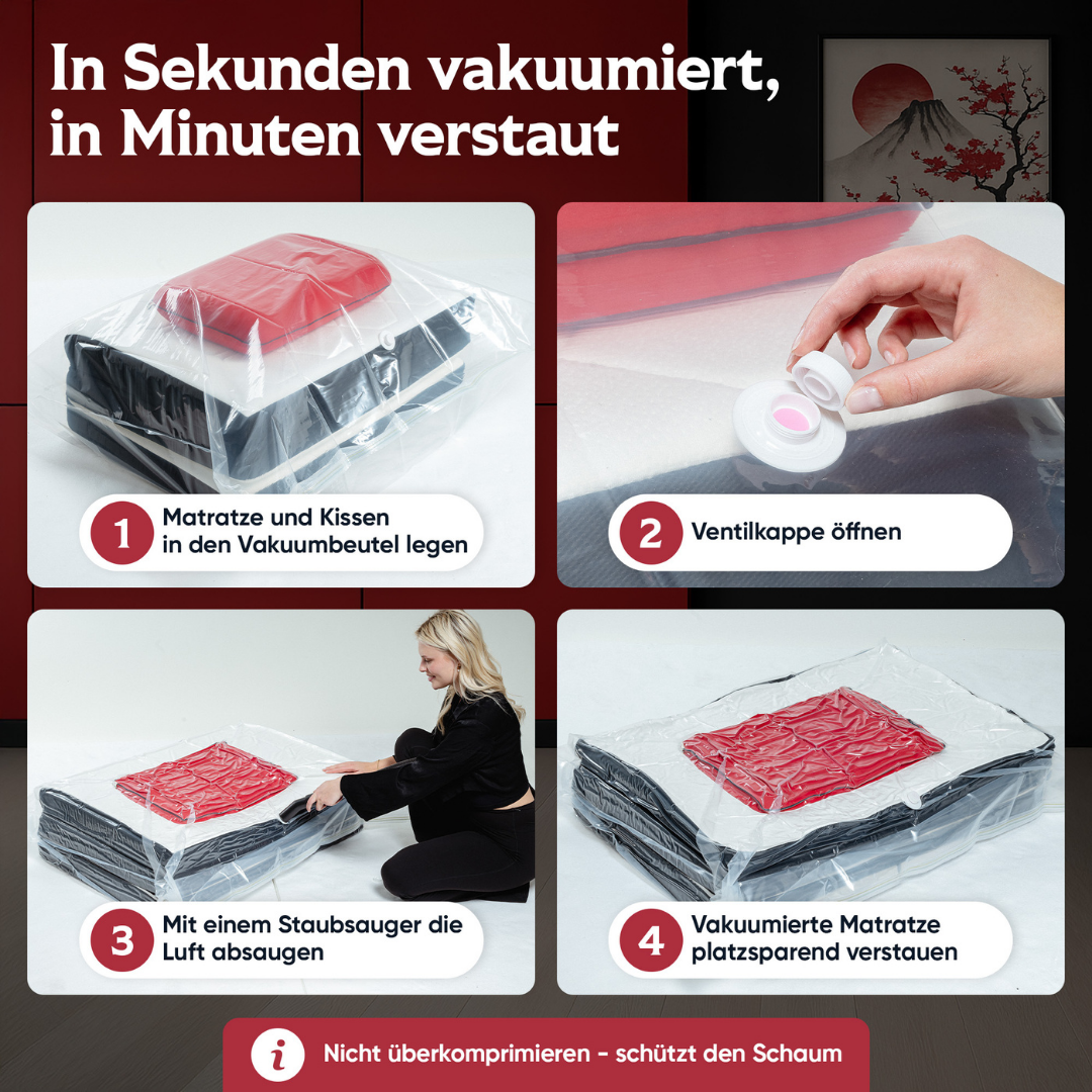 Vakuumtasche für Faltmatratzen